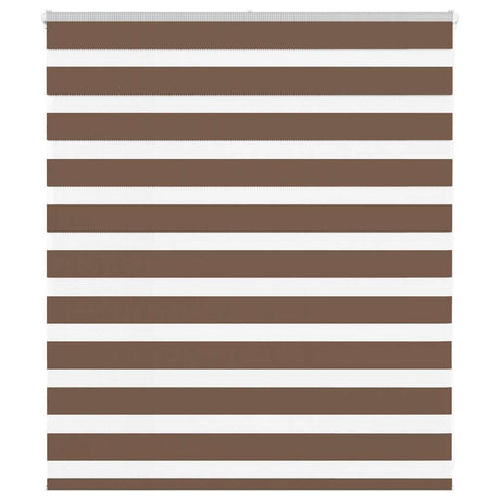 VidaXL store enrouleur zèbre 130x100 cm largeur du tissu 125,9 cm polyester marron