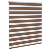 VidaXL store enrouleur zèbre 130x100 cm largeur du tissu 125,9 cm polyester marron