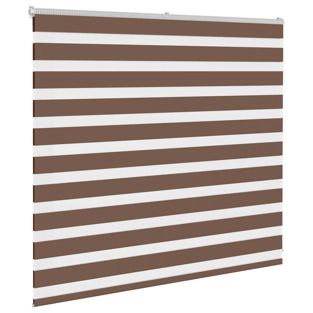 VidaXL store enrouleur zèbre 165x100 cm largeur du tissu 160,9 cm polyester marron