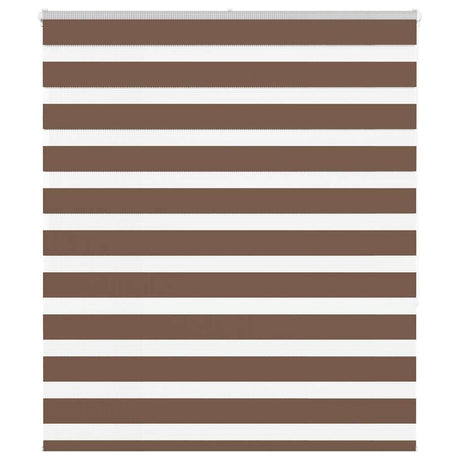 VidaXL store enrouleur zèbre 130x150 cm largeur du tissu 125,9 cm polyester marron