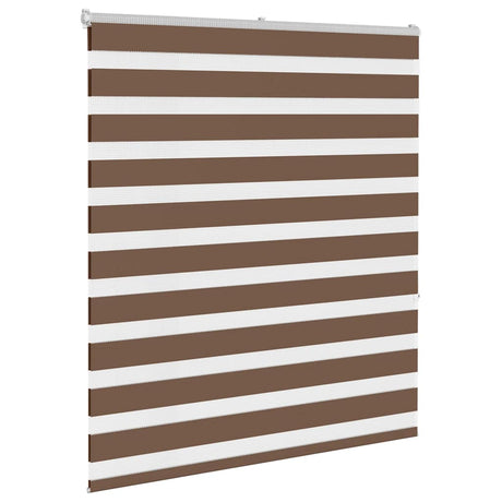 VidaXL store enrouleur zèbre 130x150 cm largeur du tissu 125,9 cm polyester marron