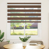 VidaXL store enrouleur zèbre 135x150 cm largeur du tissu 130,9 cm polyester marron
