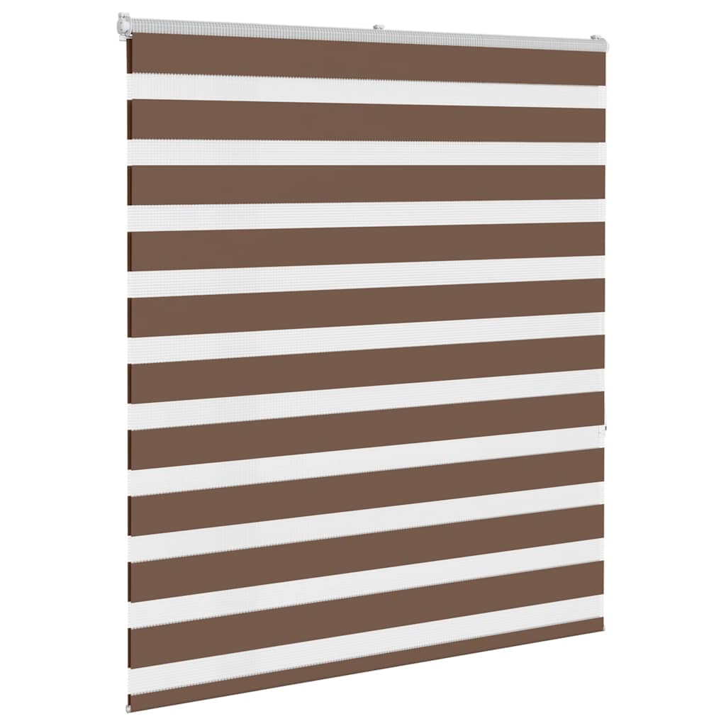 VidaXL store enrouleur zèbre 135x150 cm largeur du tissu 130,9 cm polyester marron