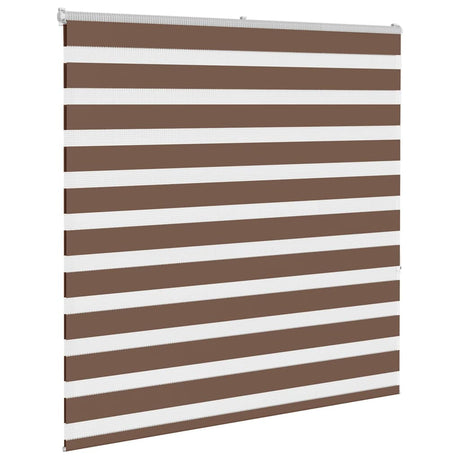 VidaXL store enrouleur zèbre 150x150 cm largeur du tissu 145,9 cm polyester marron