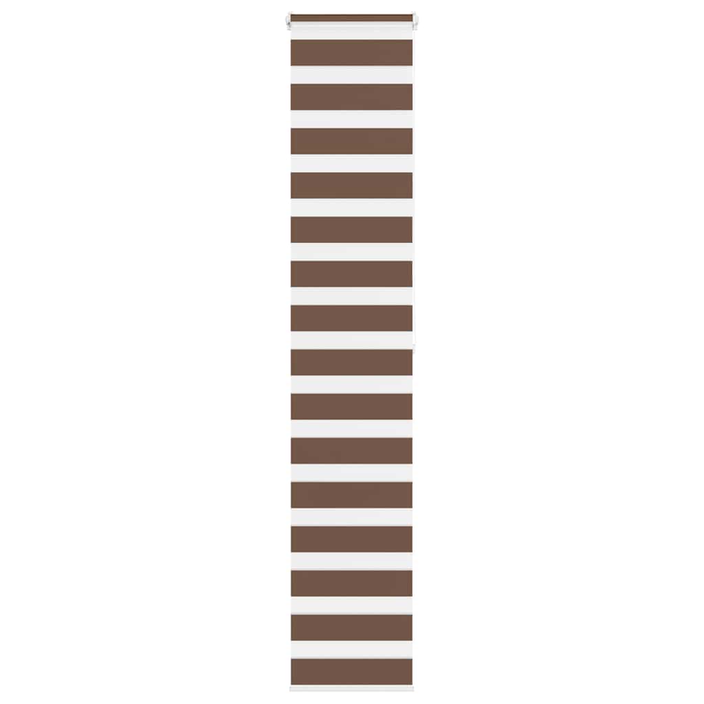 VidaXL store enrouleur zèbre 50x200 cm largeur de tissu 45,9 cm polyester marron