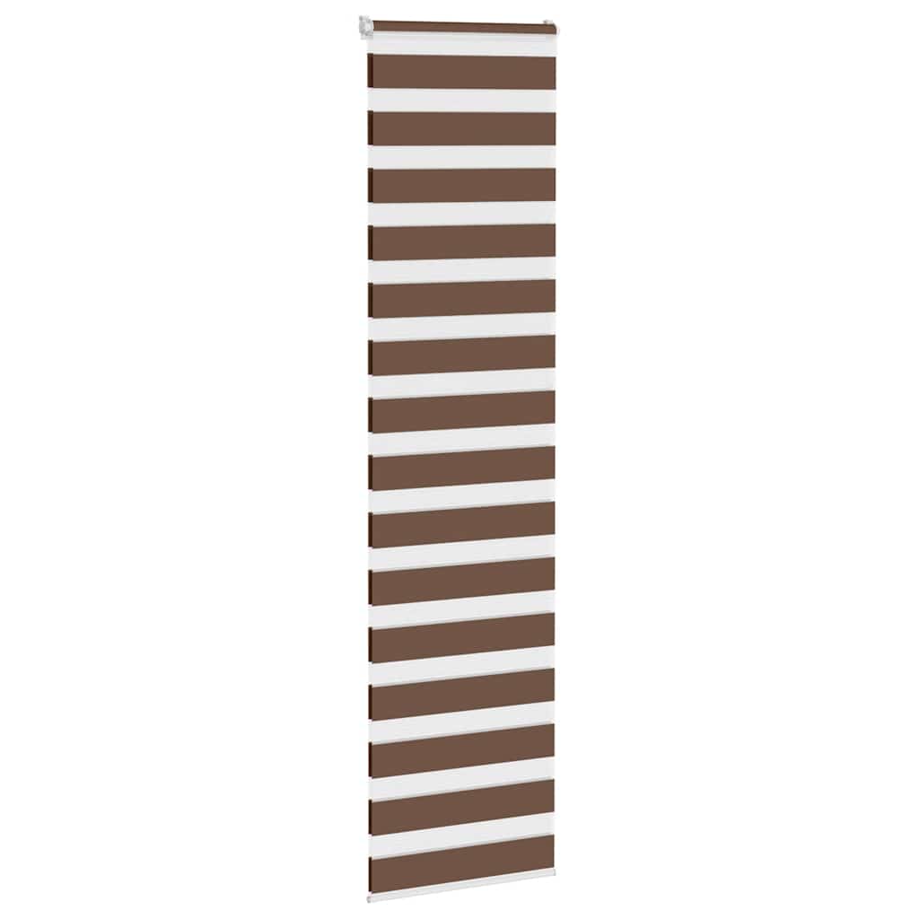 VidaXL store enrouleur zèbre 60x200 cm largeur de tissu 55,9 cm polyester marron