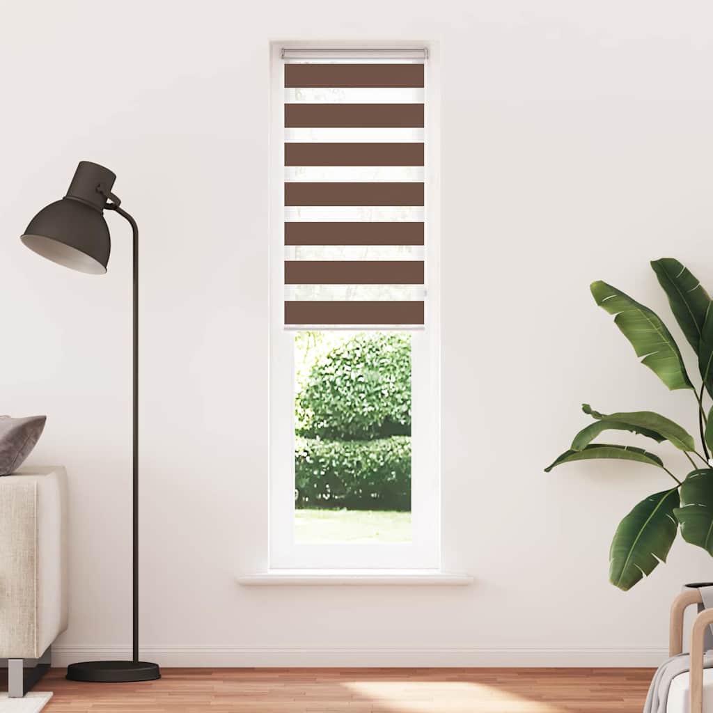 Vidaxx store enrouleur zèbre 65x200 cm largeur de tissu 60,9 cm polyester marron
