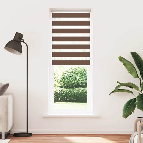 Vidaxx store enrouleur zèbre 80x200 cm largeur de tissu 75,9 cm polyester marron