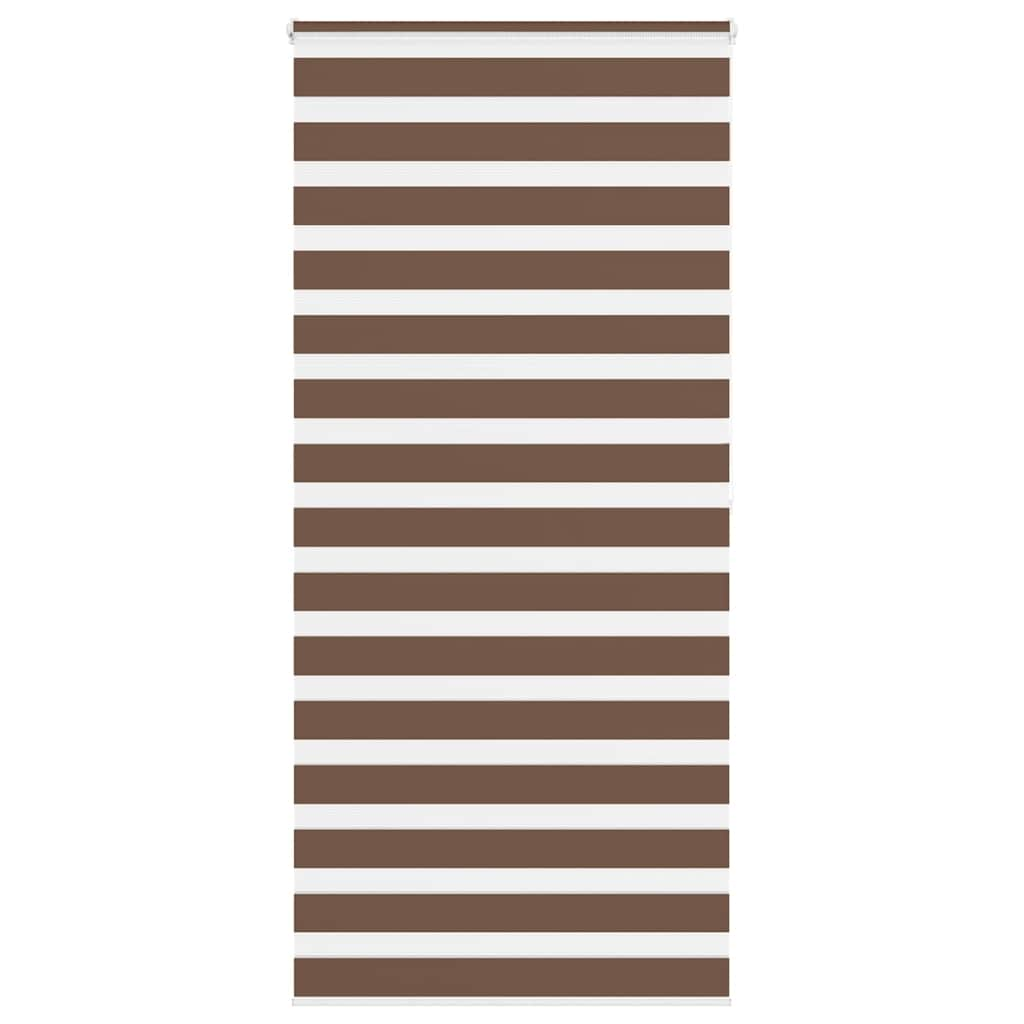 Vidaxl Zebra Roller Blind 115x200 cm Støvbredde 110,9 cm Polyester Brown