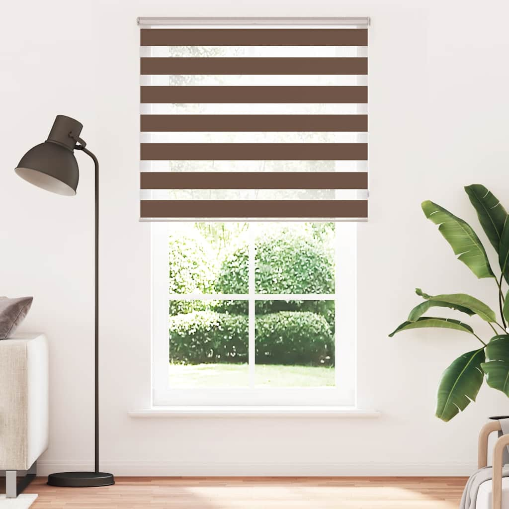 Vidaxl Zebra Roller Blind 120x200 cm Dammbredd 115,9 cm polyesterbrun