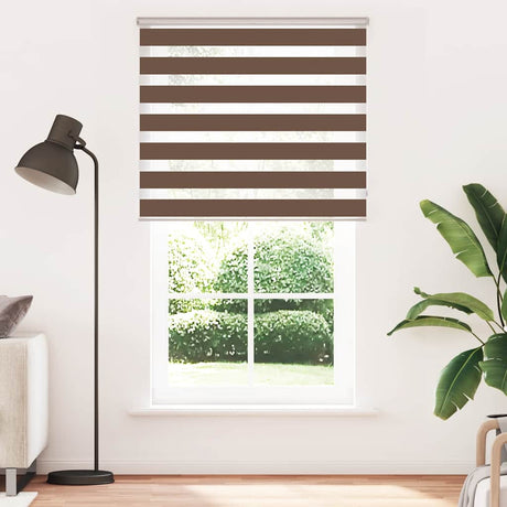 Vidaxx store enrouleur zèbre 120x200 cm largeur de tissu 115,9 cm polyester marron