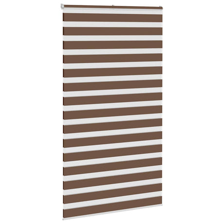 VidaXL store enrouleur zèbre 125x200 cm largeur du tissu 120,9 cm polyester marron