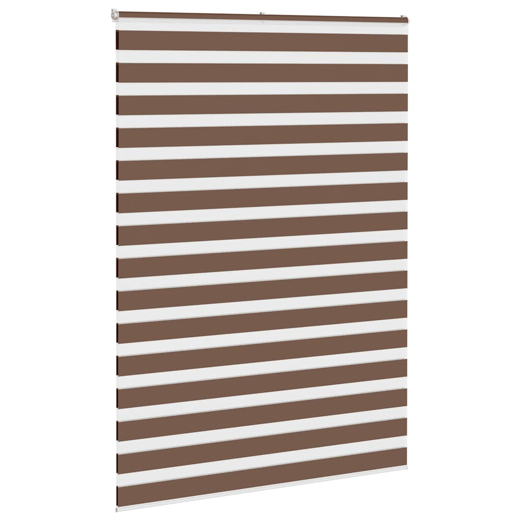VidaXL store enrouleur zèbre 155x200 cm largeur du tissu 150,9 cm polyester marron