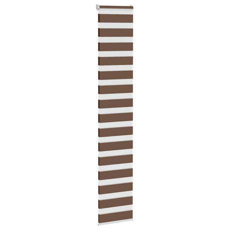 VidaXL store enrouleur zèbre 50x230 cm largeur de tissu 45,9 cm polyester marron