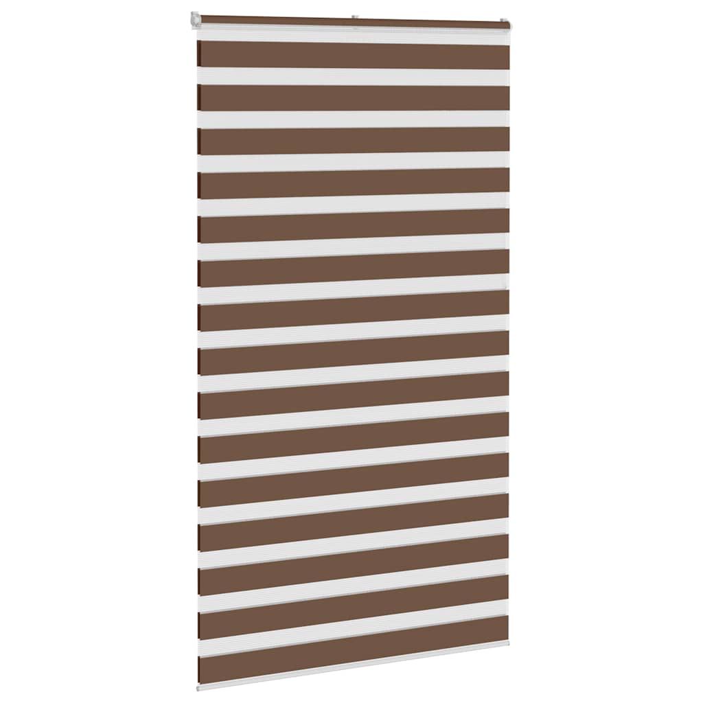 Vidaxl zebra rullo cieco 125x230 cm Larghezza tessuto 120,9 cm in poliestere marrone