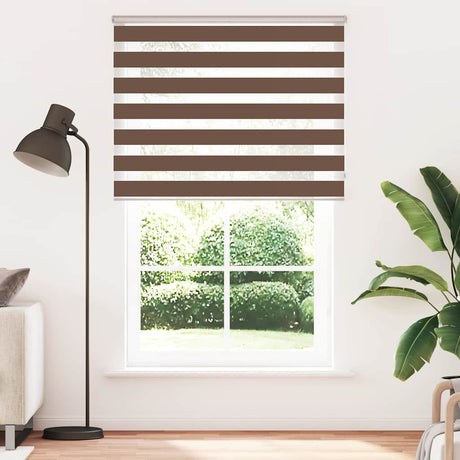 VidaXL store enrouleur zèbre 140x230 cm largeur du tissu 135,9 cm polyester marron