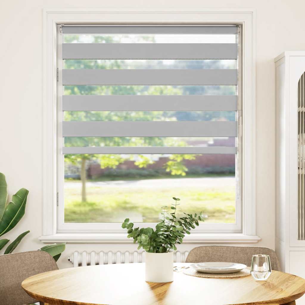 Vidaxl Zebra Roller Blind 100x100 cm Szerokość tkaniny 95,9 cm jasnoszary