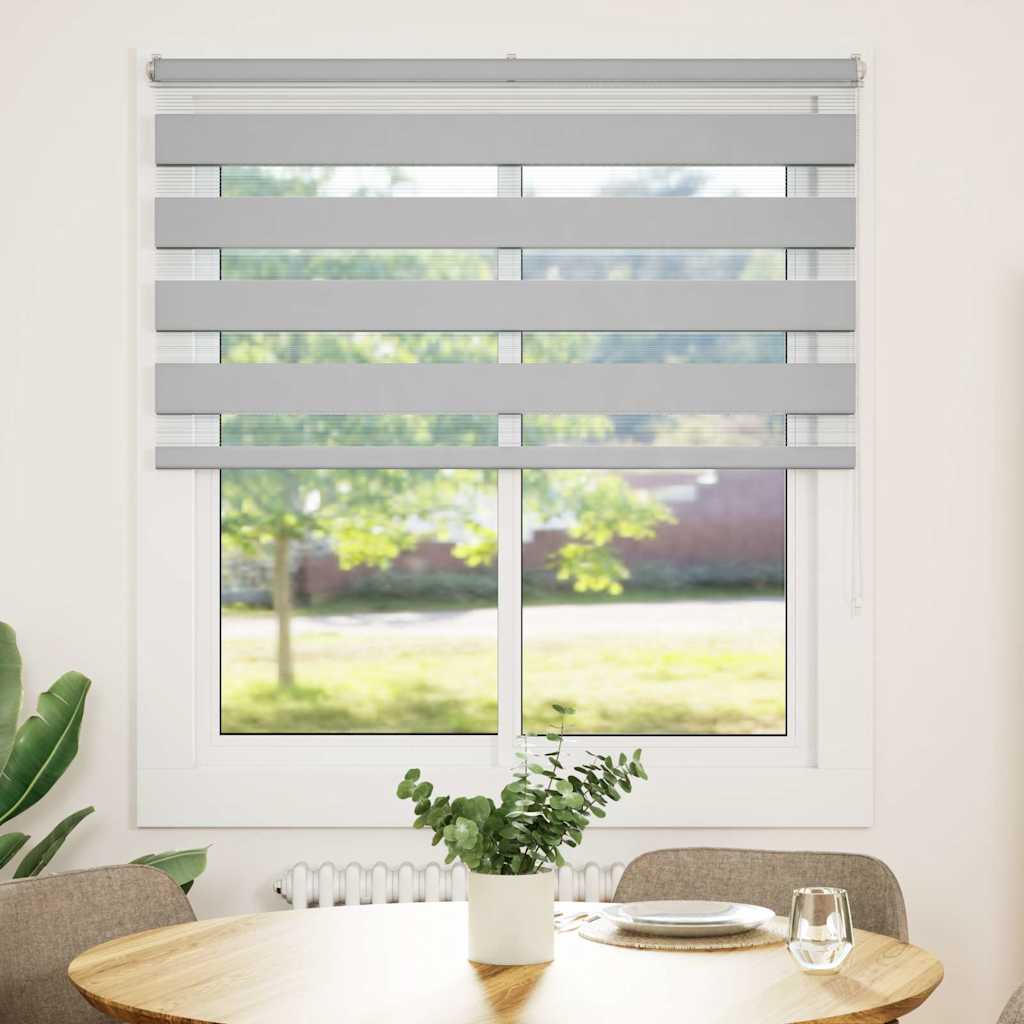 Vidaxl Zebra Roller Blind 120x100 cm Stoffbredde 115,9 cm lysegrå