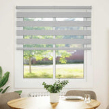 VidaXL store enrouleur zèbre 130x100 cm largeur de tissu 125,9 cm gris clair