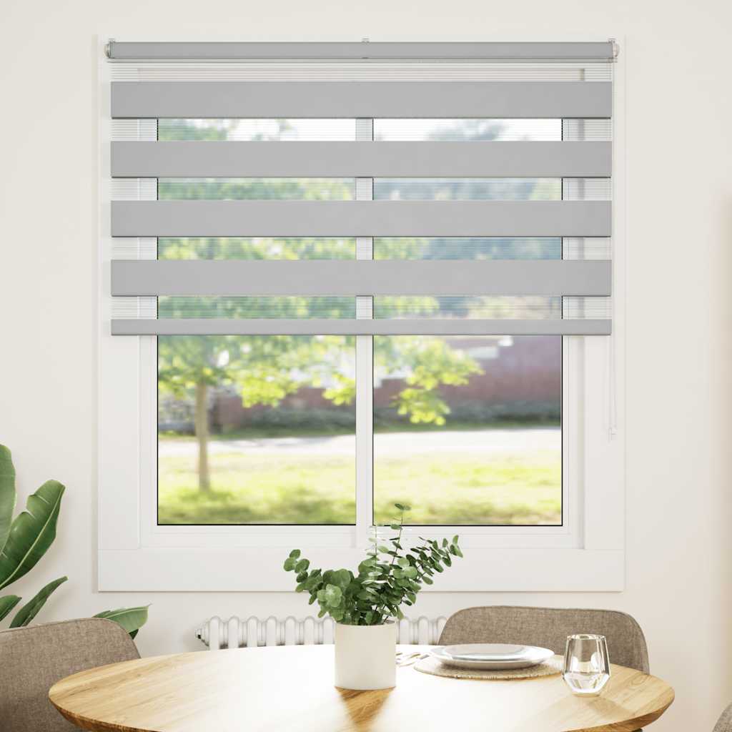 Vidaxl Zebra Roller Blind 135x100 cm Staubbreite 130,9 cm hellgrau