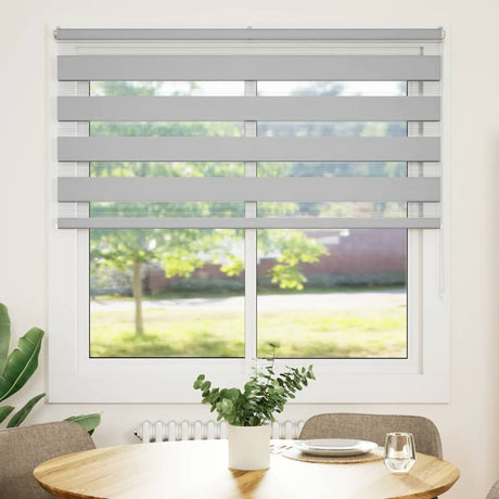 VidaXL store enrouleur zèbre 140x100 cm largeur de tissu 135,9 cm gris clair