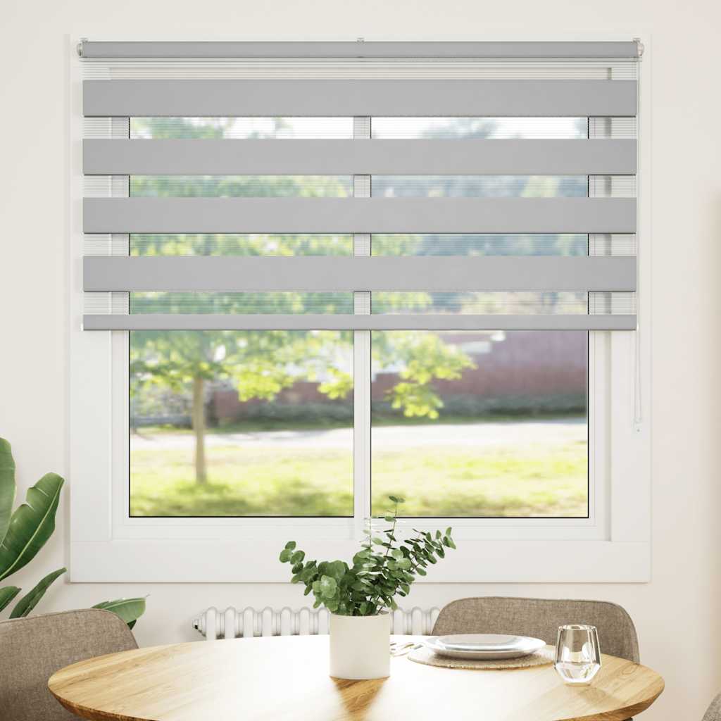 Vidaxl Zebra Roller Blind 150x100 cm Staubbreite 145,9 cm hellgrau