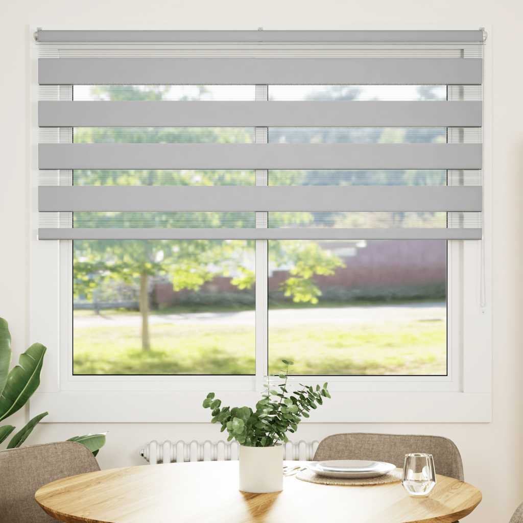 Vidaxl Zebra Roller Blind 160x100 cm Stoffbreite 155,9 cm hellgrau