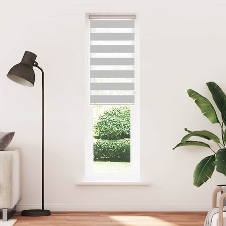 VidaXL store enrouleur zèbre 55x200 cm largeur de tissu 50,9 cm gris clair