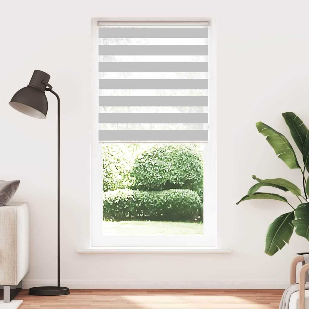 Vidaxl Zebra Roller Blind 105x200 CM Fabric Ancho 100.9 cm de gris claro