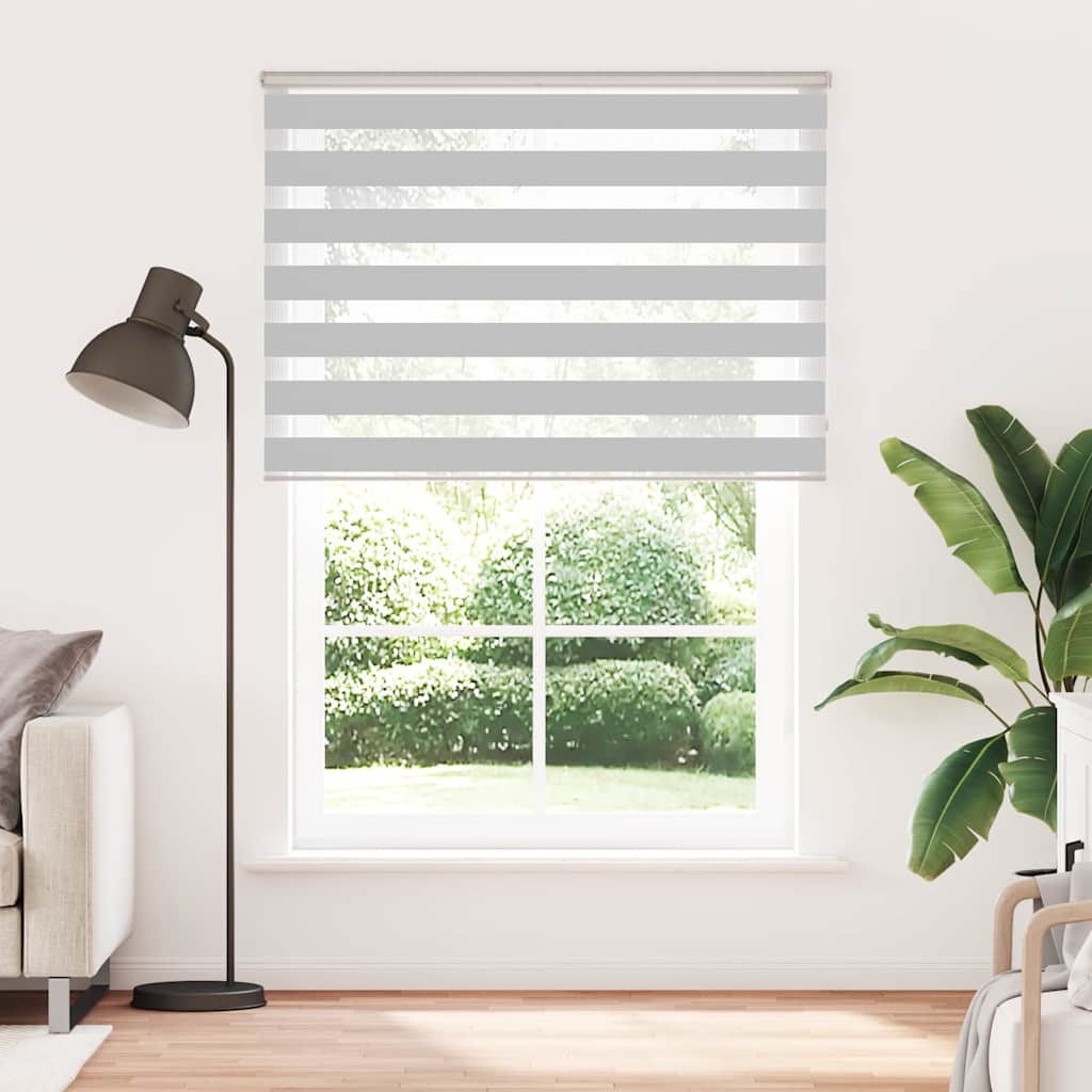 VidaXL store enrouleur zèbre 160x200 cm largeur de tissu 155,9 cm gris clair