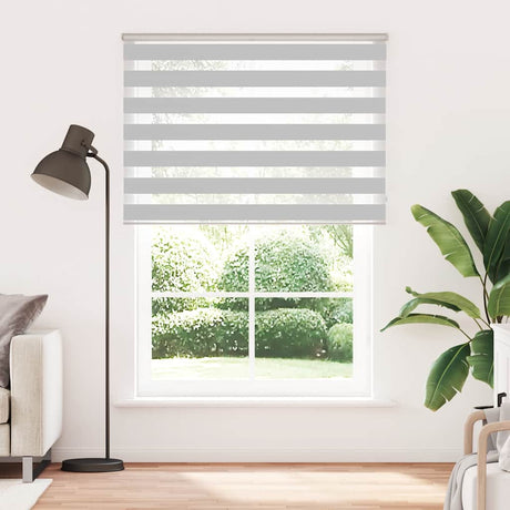 VidaXL store enrouleur zèbre 165x200 cm largeur de tissu 160,9 cm gris clair