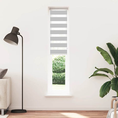 VidaXL store enrouleur zèbre 40x230 cm largeur de tissu 35,9 cm gris clair