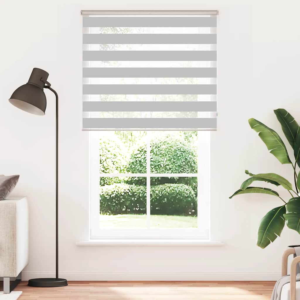 VidaXL store enrouleur zèbre 120x230 cm largeur de tissu 115,9 cm gris clair