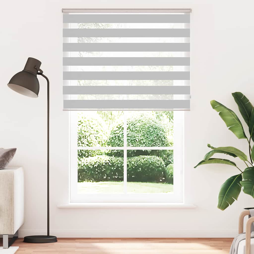 VidaXL store enrouleur zèbre 145x230 cm largeur de tissu 140,9 cm gris clair