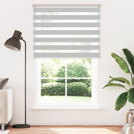VidaXL store enrouleur zèbre 145x230 cm largeur de tissu 140,9 cm gris clair