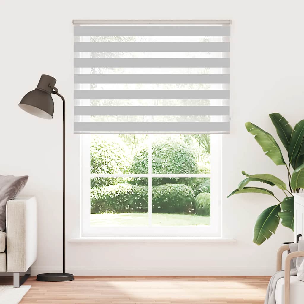 VidaXL store enrouleur zèbre 155x230 cm largeur de tissu 150,9 cm gris clair