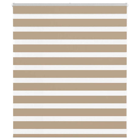 VidaXL store zèbre 125x100 cm largeur de tissu 120,9 cm polyester marron sable