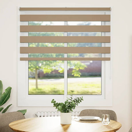 VidaXL store zèbre 125x100 cm largeur de tissu 120,9 cm polyester marron sable