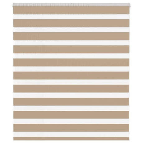 VidaXL store zèbre 130x100 cm largeur de tissu 125,9 cm polyester marron sable