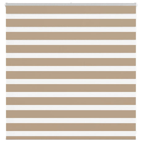 VidaXL store zèbre 140x100 cm largeur de tissu 135,9 cm polyester marron sable
