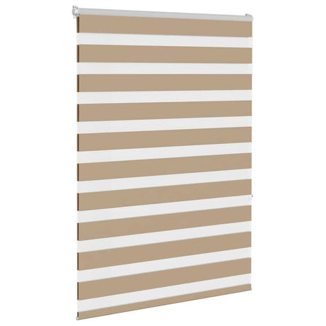 VidaXL store zébré 100x150 cm largeur de tissu 95,9 cm polyester marron sable