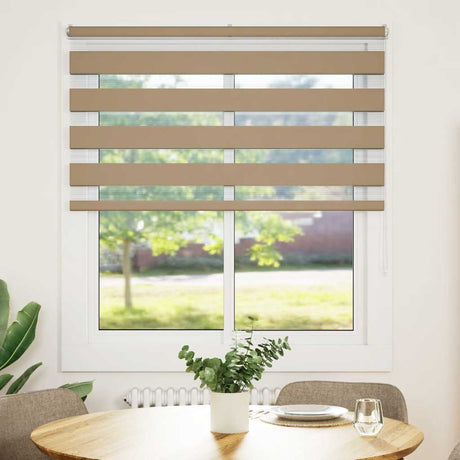 VidaXL store zèbre 120x150 cm largeur de tissu 115,9 cm polyester marron sable