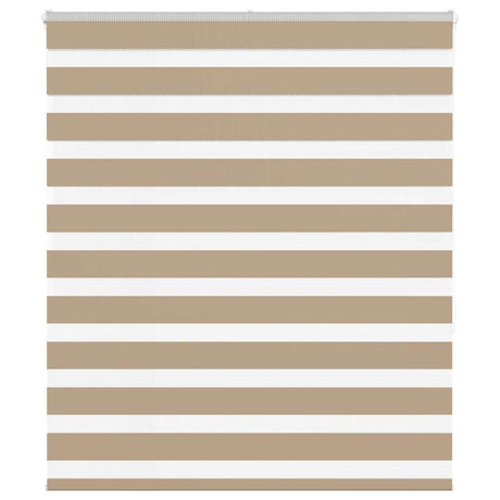 VidaXL store zébré 135x150 cm largeur de tissu 130,9 cm polyester marron sable