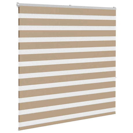 VidaXL store zèbre 145x150 cm largeur de tissu 140,9 cm polyester marron sable