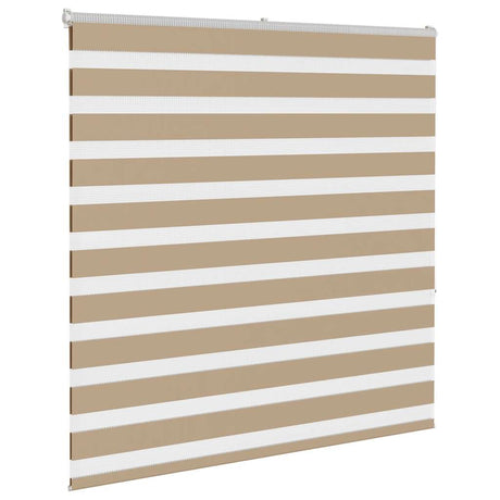 VidaXL store zèbre 150x150 cm largeur de tissu 145,9 cm polyester marron sable
