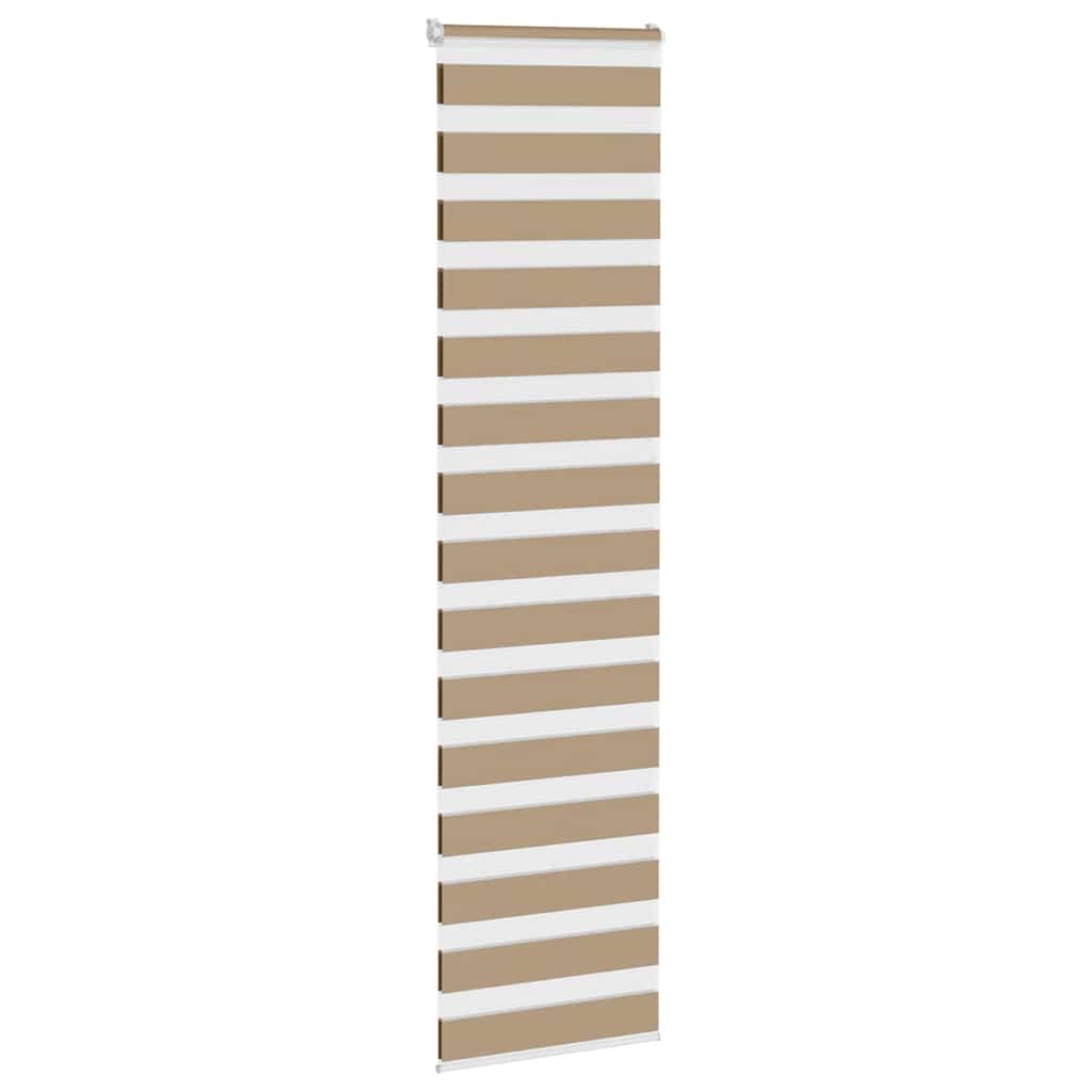 VidaXL store zèbre 60x200 cm largeur de tissu 55,9 cm polyester marron sable