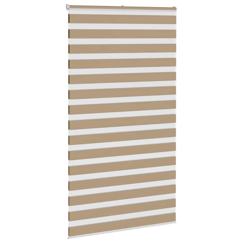 VidaXL store zèbre 130x200 cm largeur de tissu 125,9 cm polyester marron sable