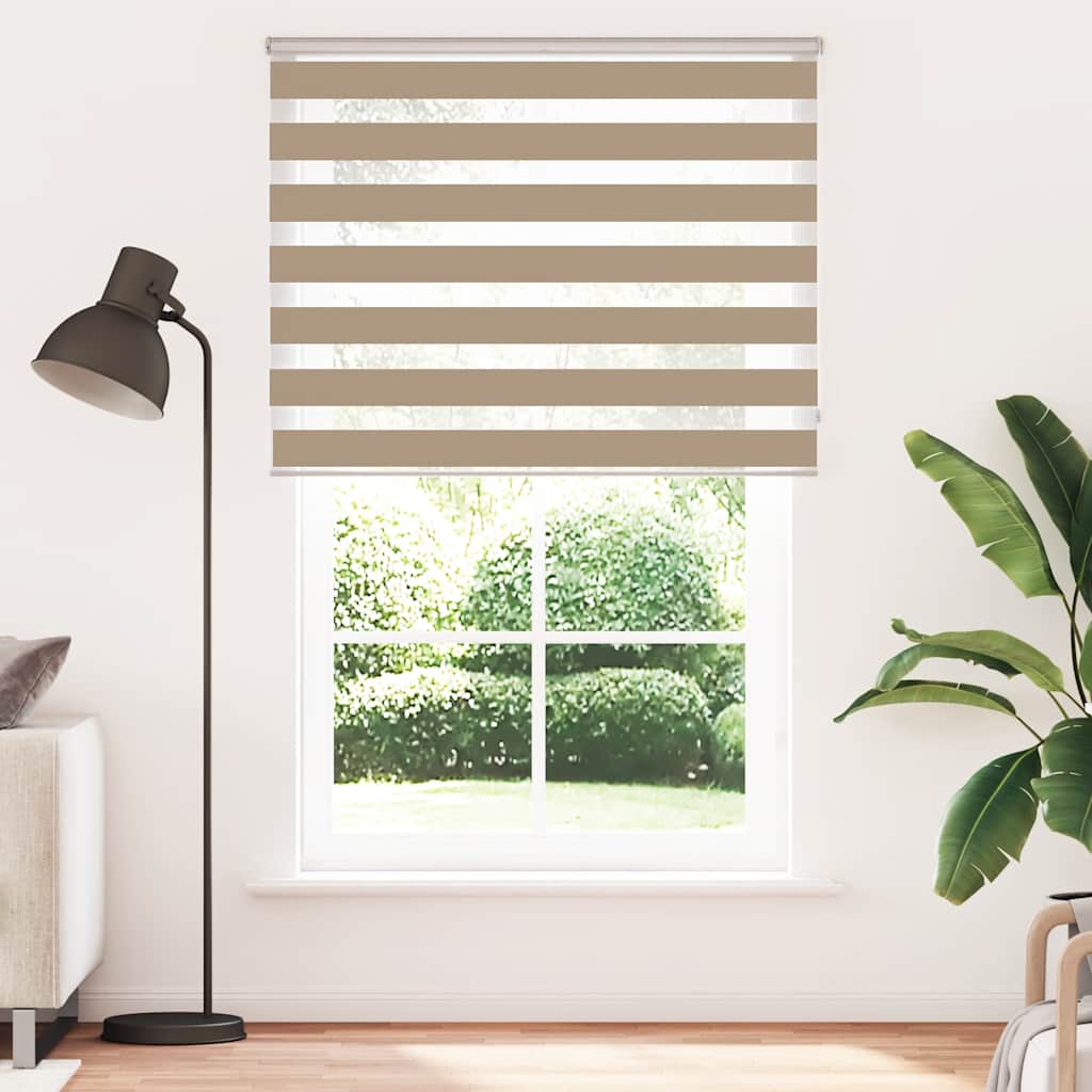 VidaXL store zèbre 145x200 cm largeur de tissu 140,9 cm polyester marron sable