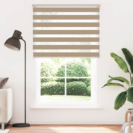 VidaXL store zèbre 150x200 cm largeur de tissu 145,9 cm polyester marron sable