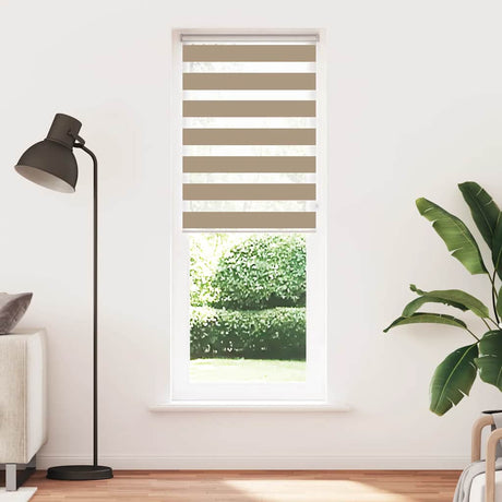 VidaXL store zèbre 75x230 cm largeur de tissu 70,9 cm polyester marron sable
